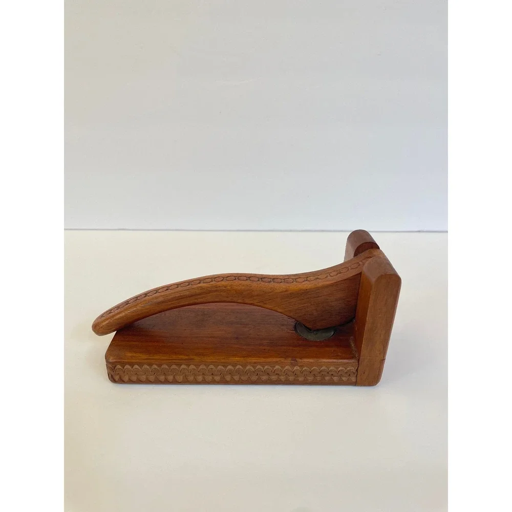 Vintage Hand Carved Wooden Nutcracker Lever Action Primitive Rustic Decor